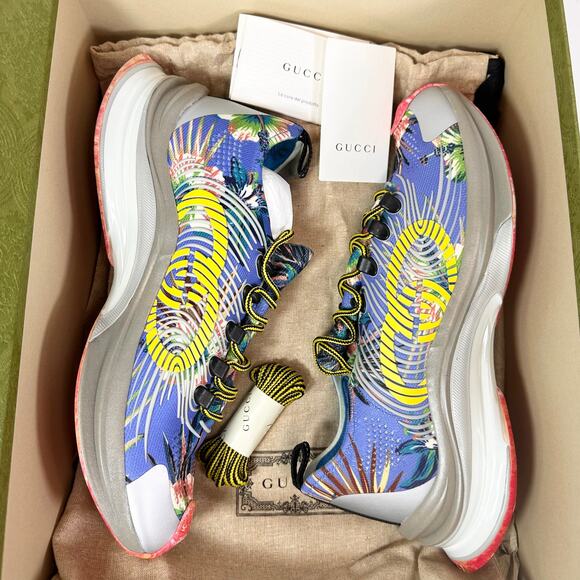 Gucci Technical Knit Floral Run Sneaker - Men’s 10.5 - Picture 2 of 8